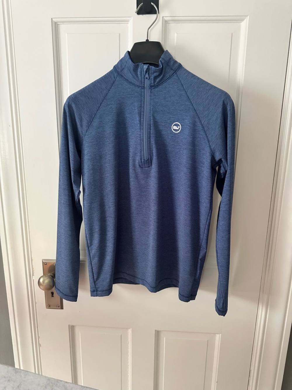 Vineyard Vines Boys Sankaty Performance Quarter Zip Striped Pullover - Large